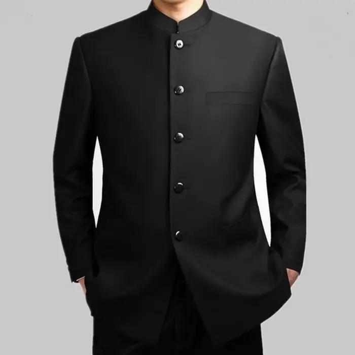 Ensemble de costume à col Mandarin pour hommes