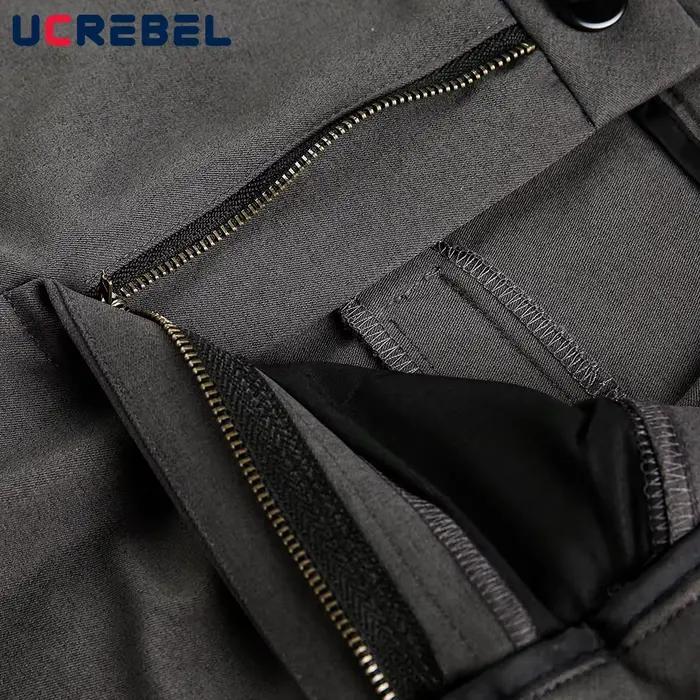 Pantalon de costume plissé de couleur unie pour hommes