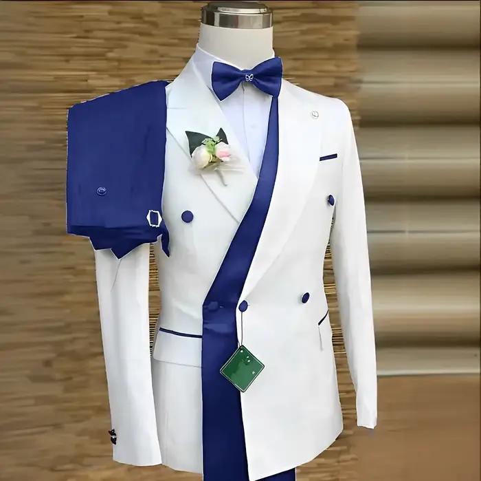 Costume de mariage sur mesure élégant en coton polyester pour hommes, nouveau design, coupe cintrée, pour mariages et occasions spéciales