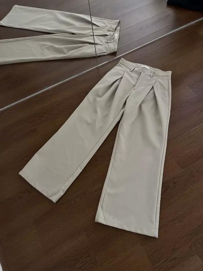 Pantalon de costume plissé double pour homme