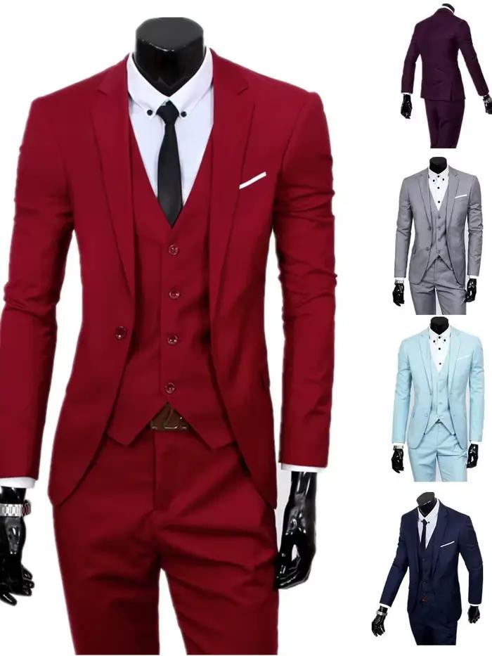 Slim Fit meilleur homme costume hommes d'affaires décontracté sur mesure veste et pantalon Ensemble à la mode Style urbain fermeture à bouton unique