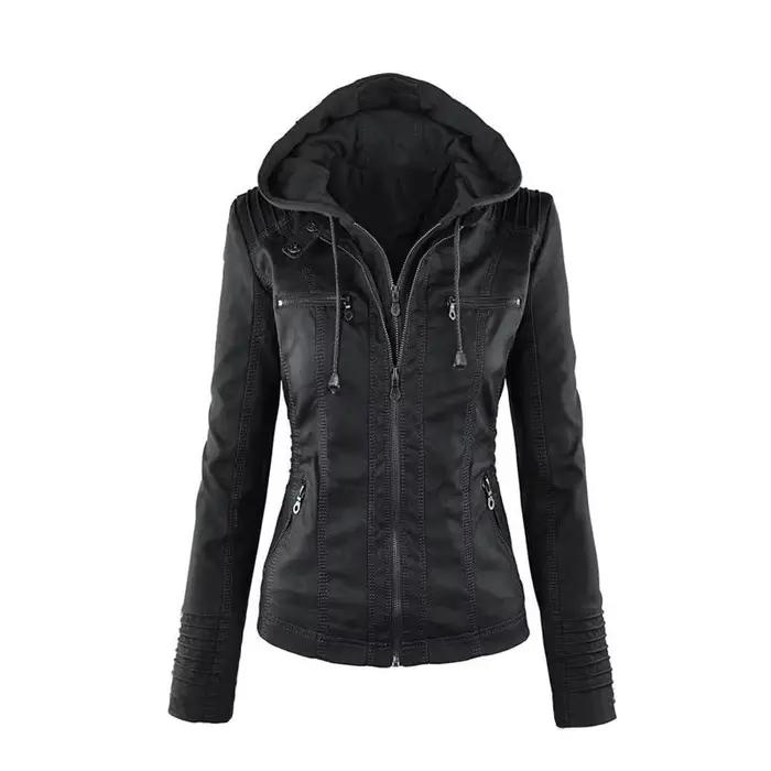 Veste Gothique en Faux Cuir PU pour Femme