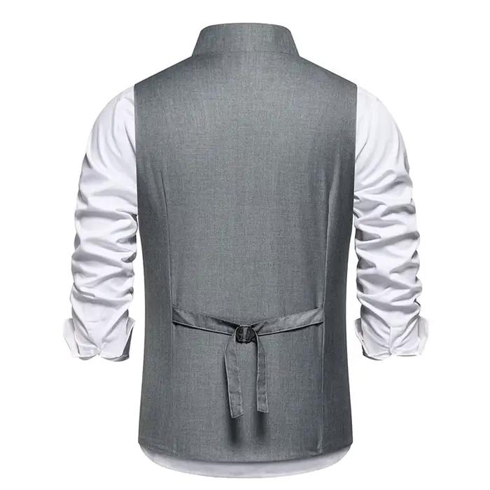 Gilet de mariage et de fête pour hommes avec patte avant diagonale et fermeture à bouton unique