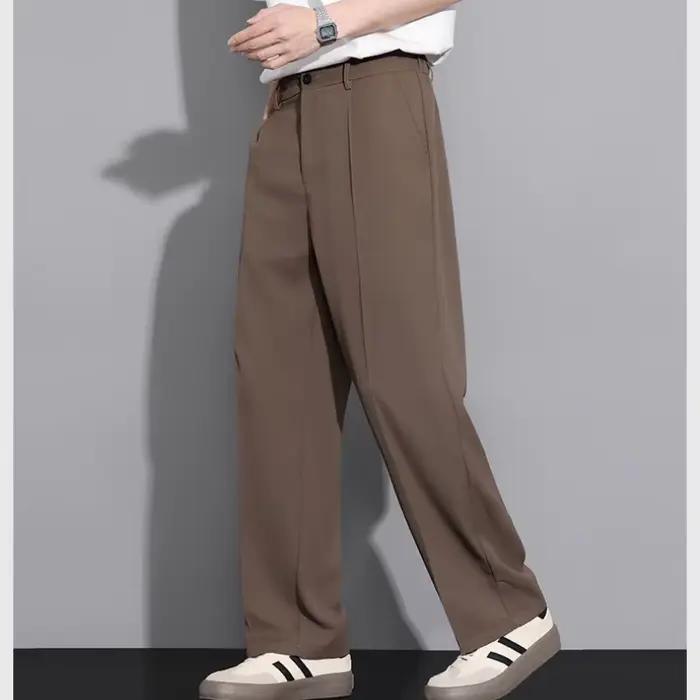 Pantalon de costume VIPOL beige décontracté et élégant pour hommes style social jambes larges printemps été occasions quotidiennes