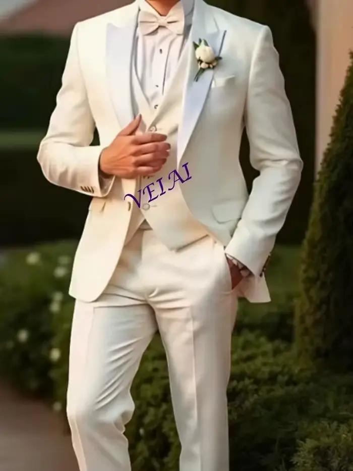 Costume d'affaires personnalisé blanc et bleu pour hommes