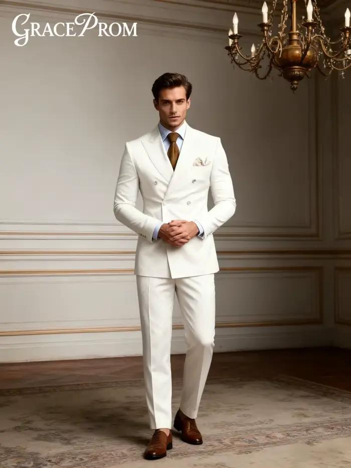 Ensemble de costume homme élégant à simple boutonnage pour mariage