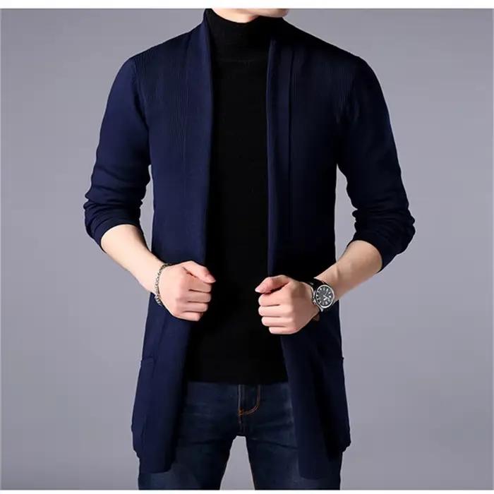 Cardigan long en tricot pour homme 2026