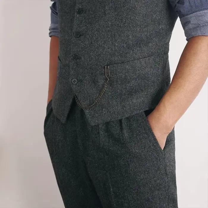 Gilet de costume en laine pour hommes