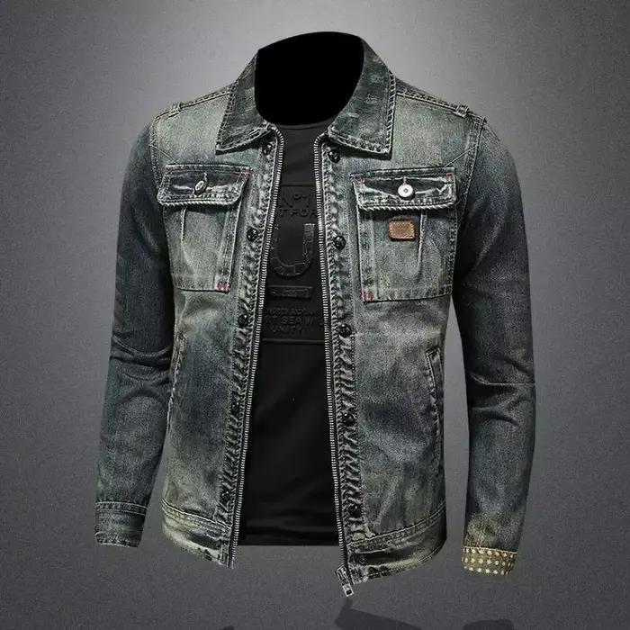 2025 nouvelle veste en jean homme mode Trench Coat tendance