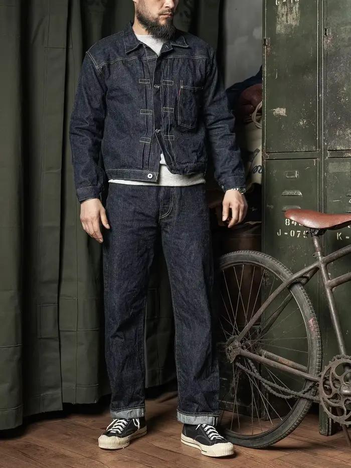 Veste en jean Bronson S506XX Style Safari Robuste et Vintage pour Hommes Occasions Décontractées et Multisaisonnieres