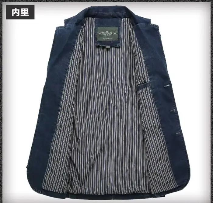 Blazers hommes veste en jean costumes manteaux simple boutonnage col rabattu manches longues décontracté manteau régulier bouton Blazer vestes
