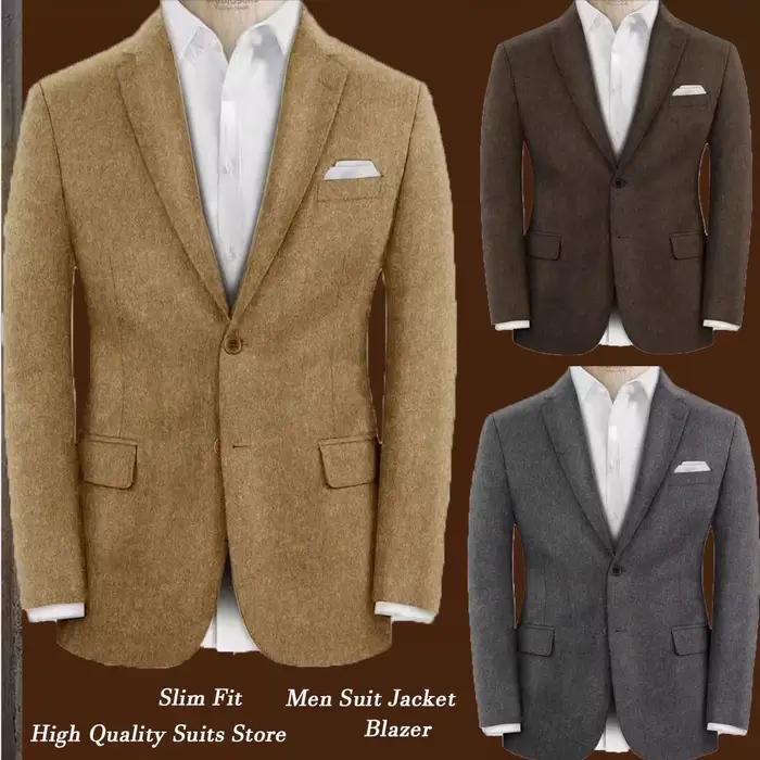 Blazer en laine pour hommes style classique veste de costume simple boutonnage coupe cintrée élégant confortable pour mariages et événements spéciaux