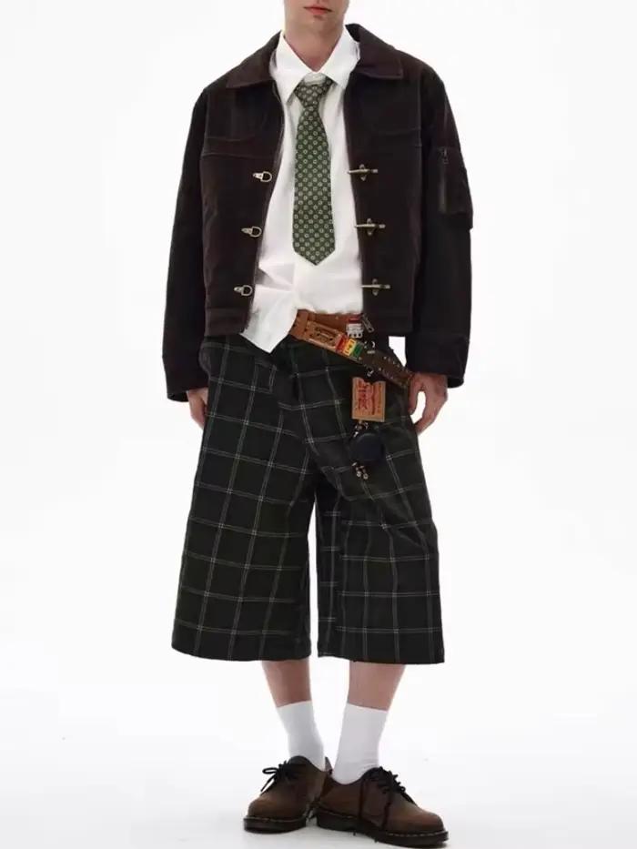 Manteau en daim vintage déconstruit pour hommes et femmes, vestes unisexes style streetwear pour printemps et automne occasions quotidiennes