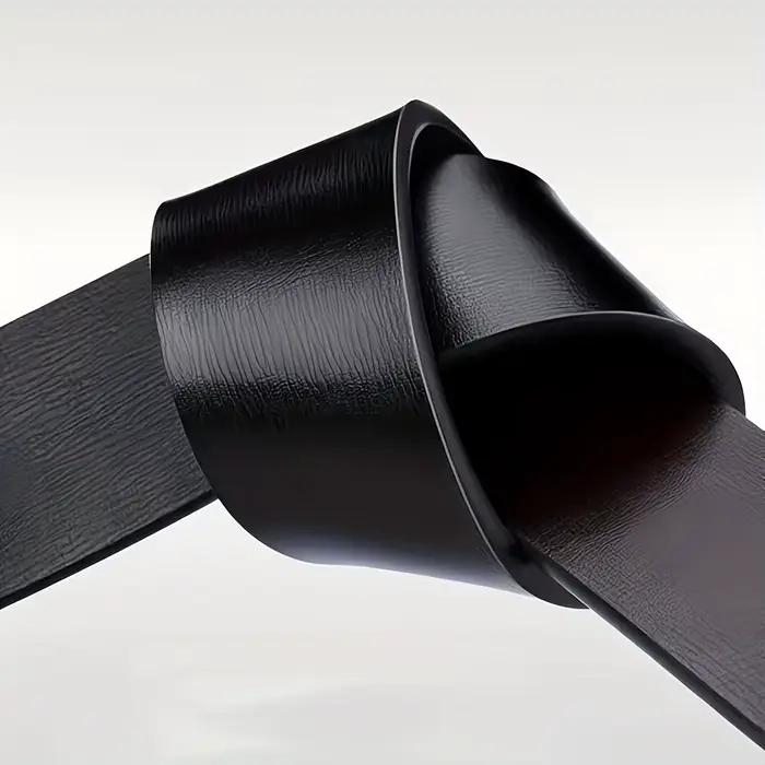 Ceinture en cuir synthétique pour hommes avec boucle en alliage automatique pour occasions décontractées et semi-formelles