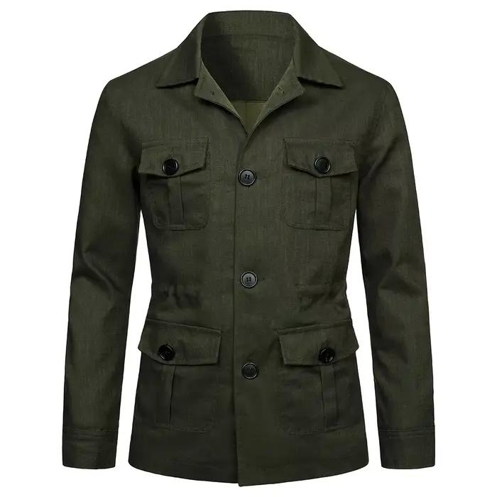Veste à simple boutonnage pour hommes avec poches
