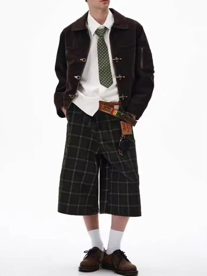 Manteau en daim vintage déconstruit pour hommes et femmes, vestes unisexes style streetwear pour printemps et automne occasions quotidiennes