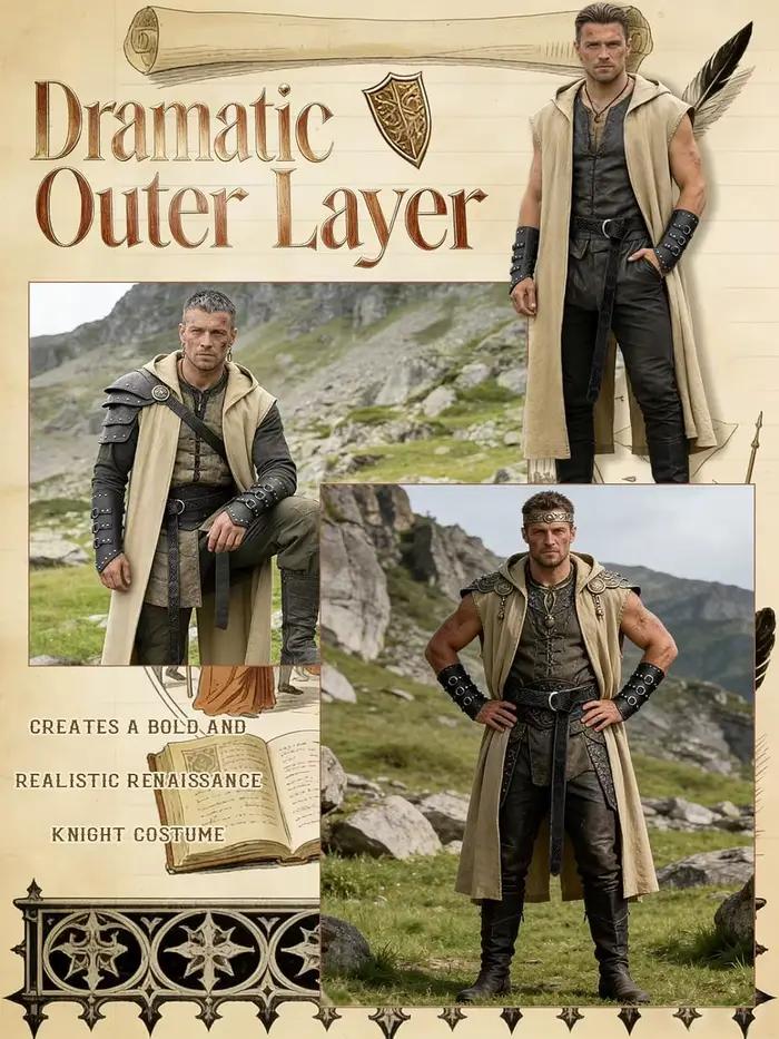 Ensemble de costumes Renaissance pour hommes Verceco – Costume médiéval/Renaissance