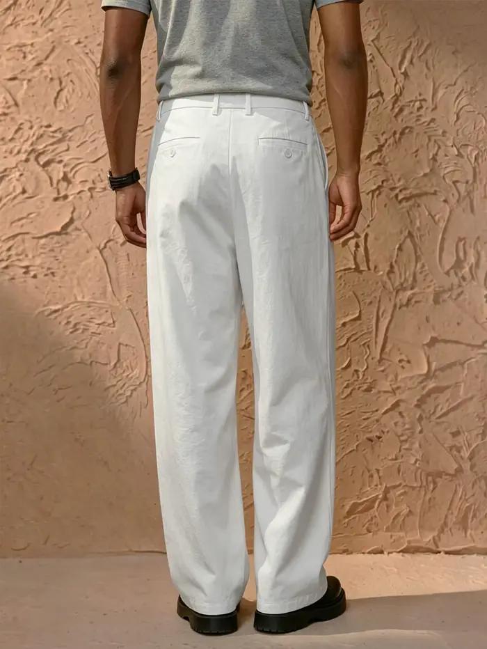 Pantalon de costume droit taille haute italien pour homme style décontracté et élégant polyester élasthanne adapté aux saisons printemps été bureau occaions spéciales