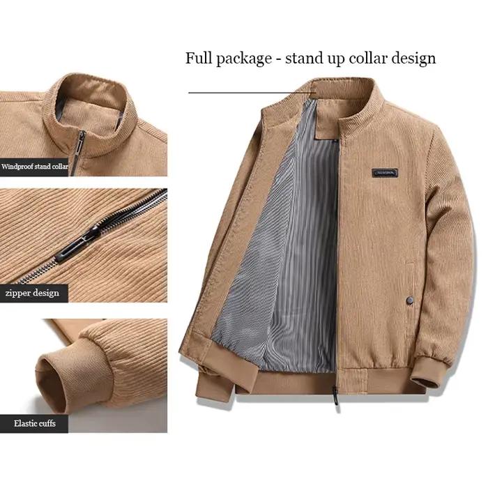 Veste d'automne en velours côtelé pour homme