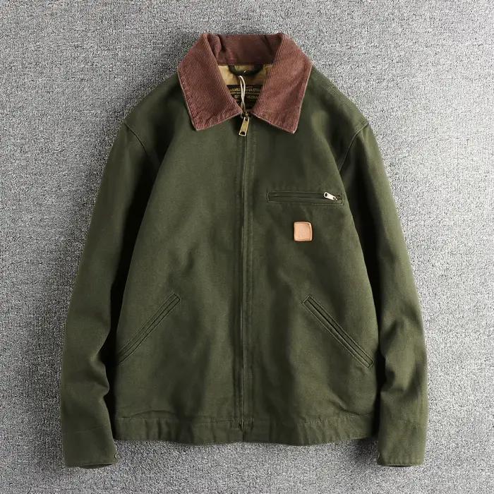 Veste Vintage Tendance en Toile Délavée pour Homme
