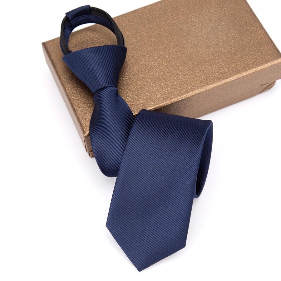 Hommes cravate fermeture éclair paresseux cravate mode solide 6cm cravates affaires pour homme Grava