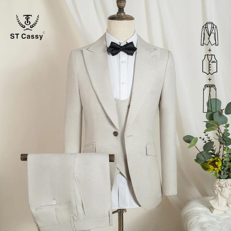 Costume Homme de Luxe Haute Qualité Coupe Slim pour Mariage, Costume Complet Classique pour Affaires