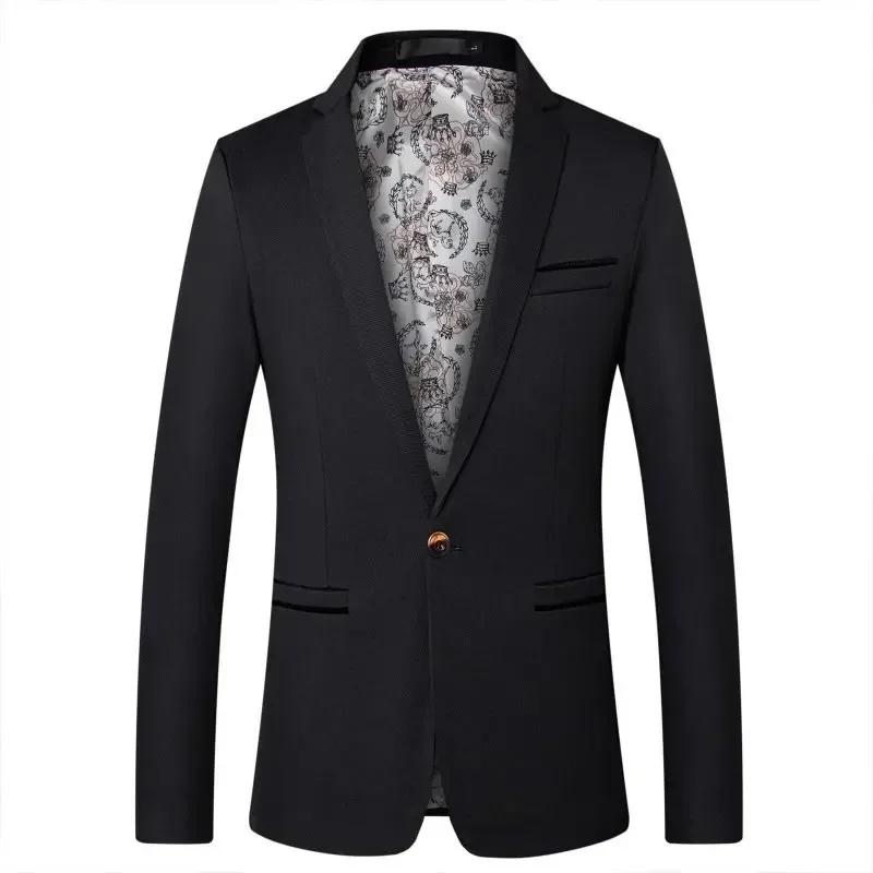 Nouveaux hommes vestes de costume Style coréen mariage mode costume manteaux couleur unie mince clas