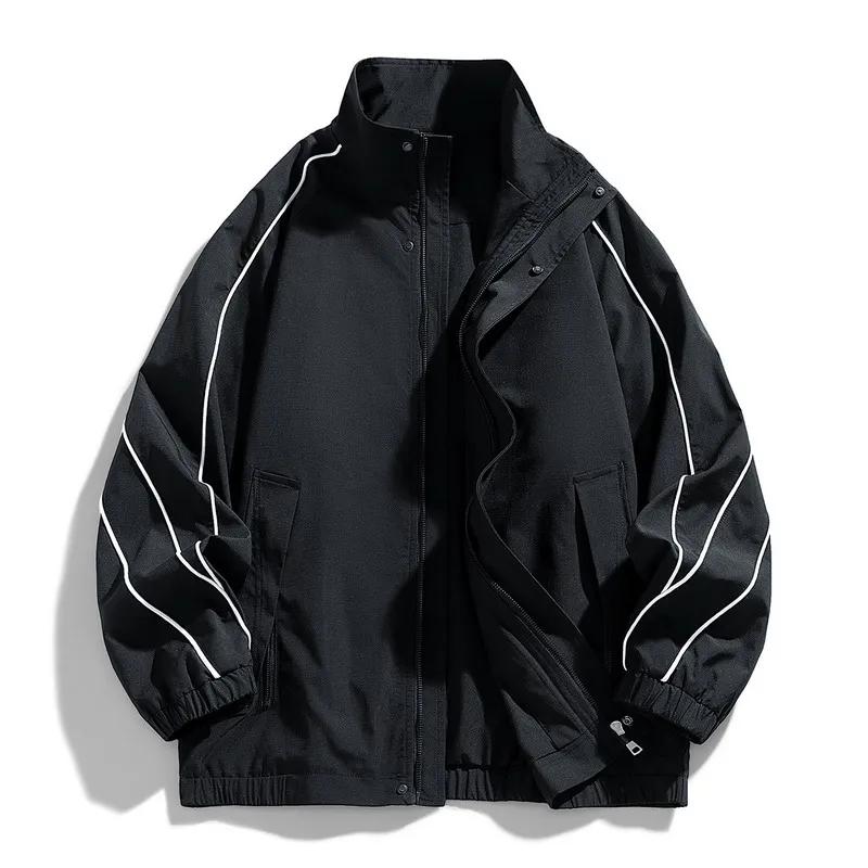 Veste pour homme imperméable à col montant, grande taille 6XL 7XL 8XL, coupe-vent, respirante, bande