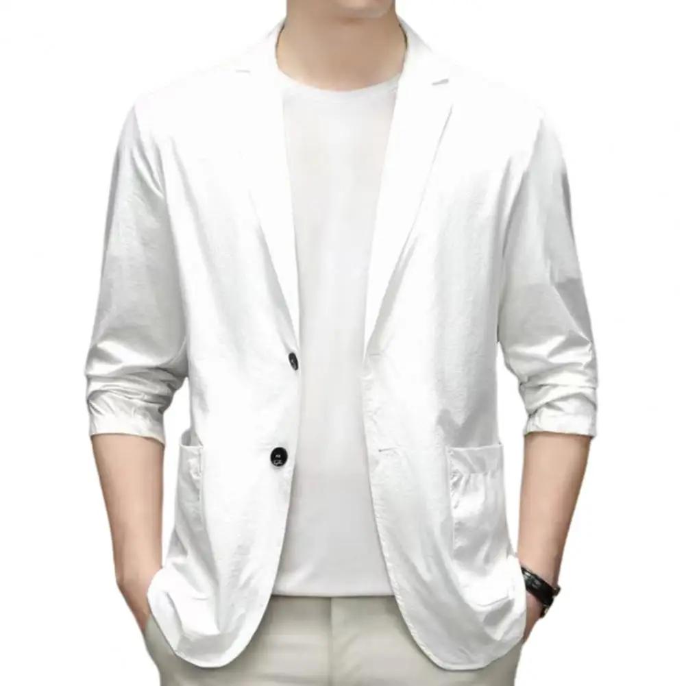 Manteau de costume pour hommes, veste de costume d'affaires formelle luxueuse, couleur unie, Style s
