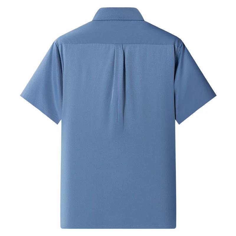 Nouveau Anti-rides hommes chemises manches courtes chemises habillées pour hommes coupe ajustée Cami