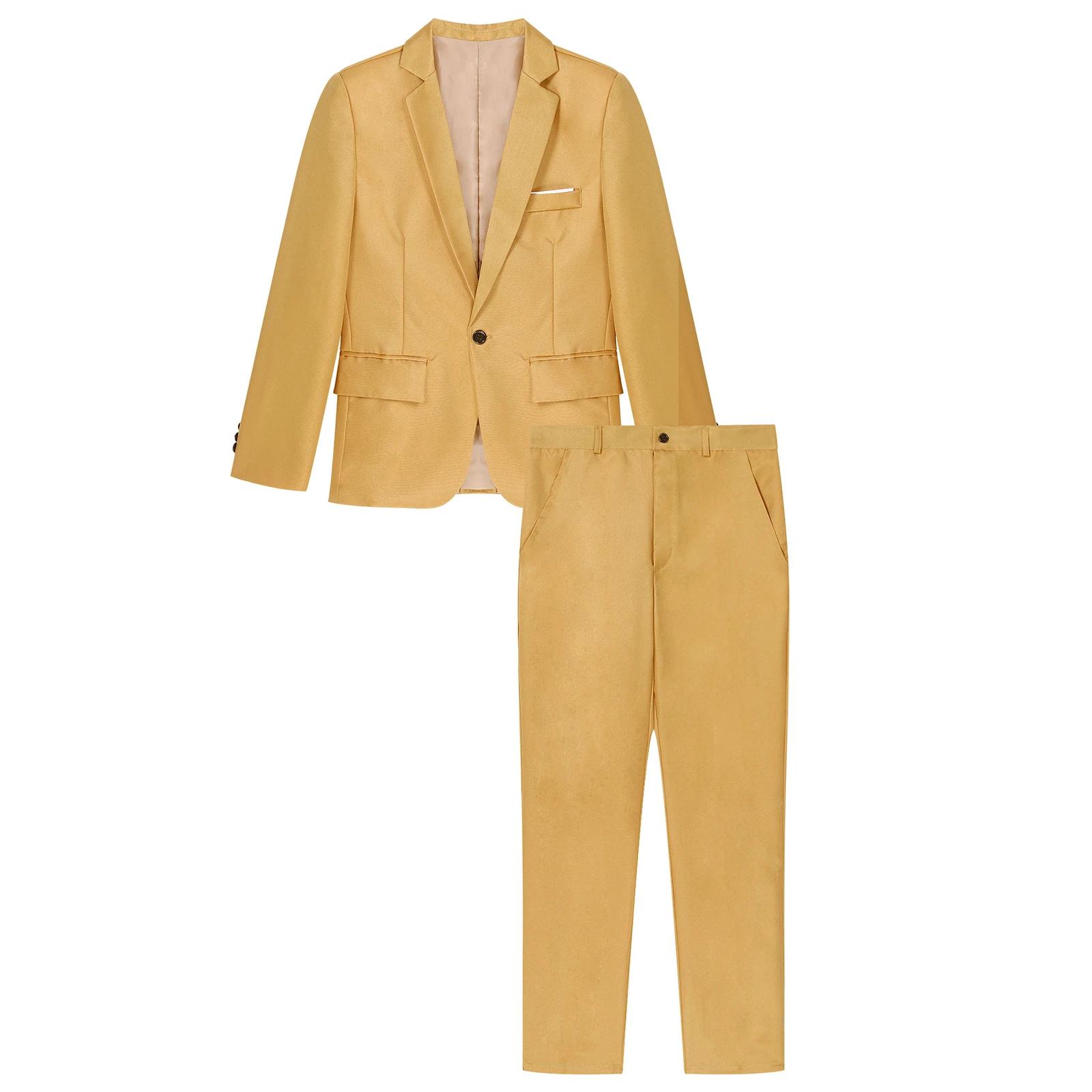Uniforme formel imbibé de gentleman pour hommes, veste blazer à revers à manches longues avec pantal
