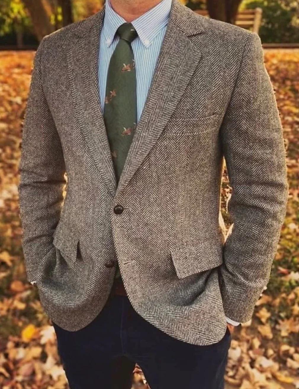 Only Jacket 1 pièces costume pour hommes Blazer simple à chevrons léger coupe ajustée tenues d'affai