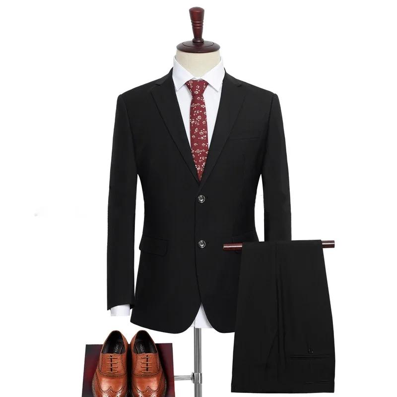 Costumes pour hommes grande taille élégant simple boutonnage veste d'affaires pantalon pour hôte mar