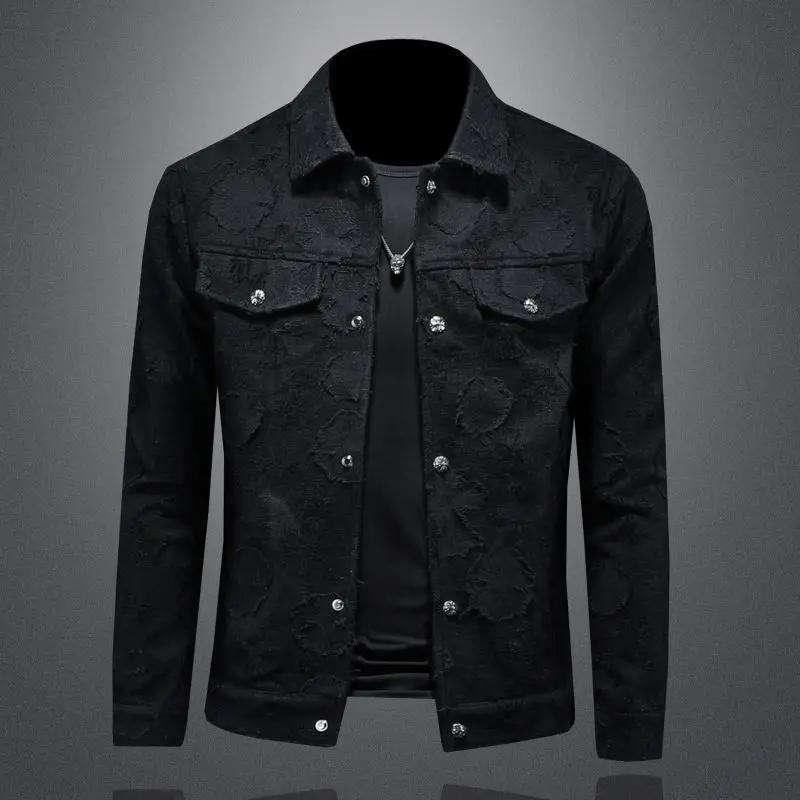 Veste Jacquard à motifs foncés, Cool et élégante, tendance printemps et automne, veste décontractée