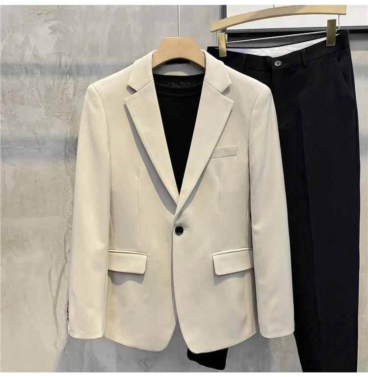 Veste de costume décontractée tombante pour hommes au printemps et en automne, mince et sans repassa
