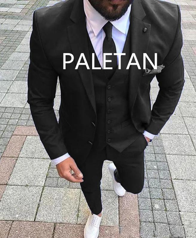Costume de mariage bleu roi pour homme, coupe ajustée sur mesure, smoking de marié à revers châle, 3