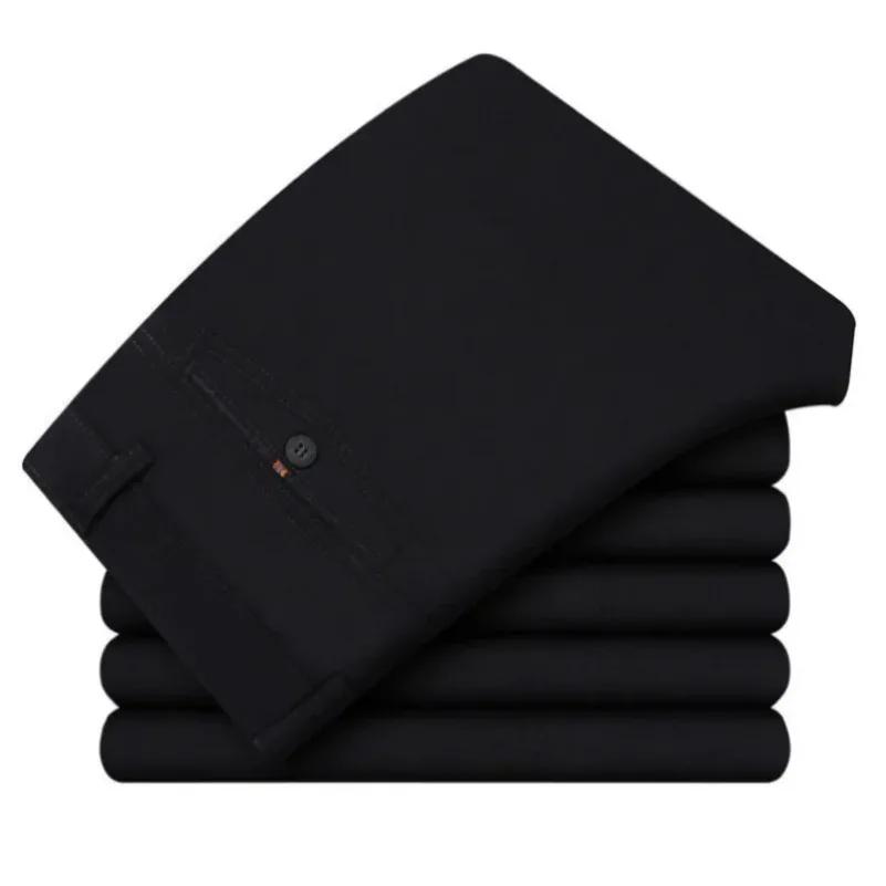 Pantalon de costume pour homme, fin pour l'été, épais pour l'automne, 100% coton, classique, mode bu