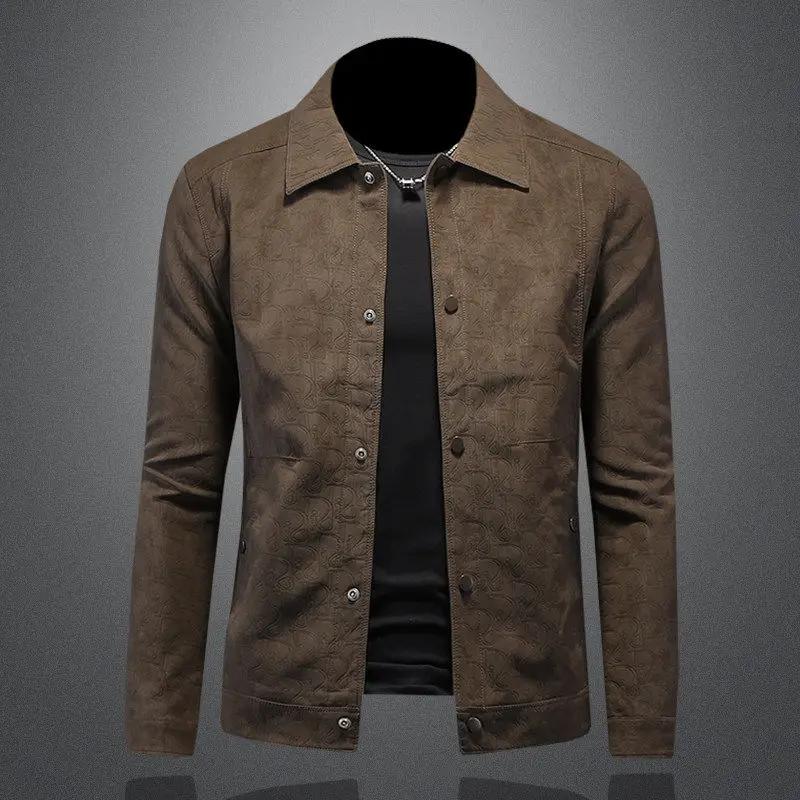 Nouvelle veste en daim pour homme, col rabattu, cardigan ouvert, style coréen, veste polyvalente pou