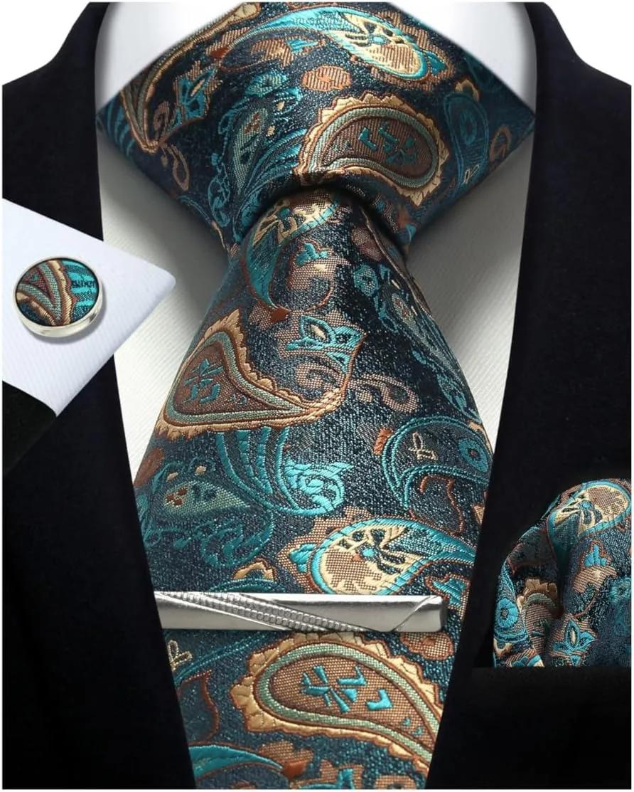 100% soie cravate Paisley Floral hommes cravate de qualité supérieure affaires cravate poche carré c
