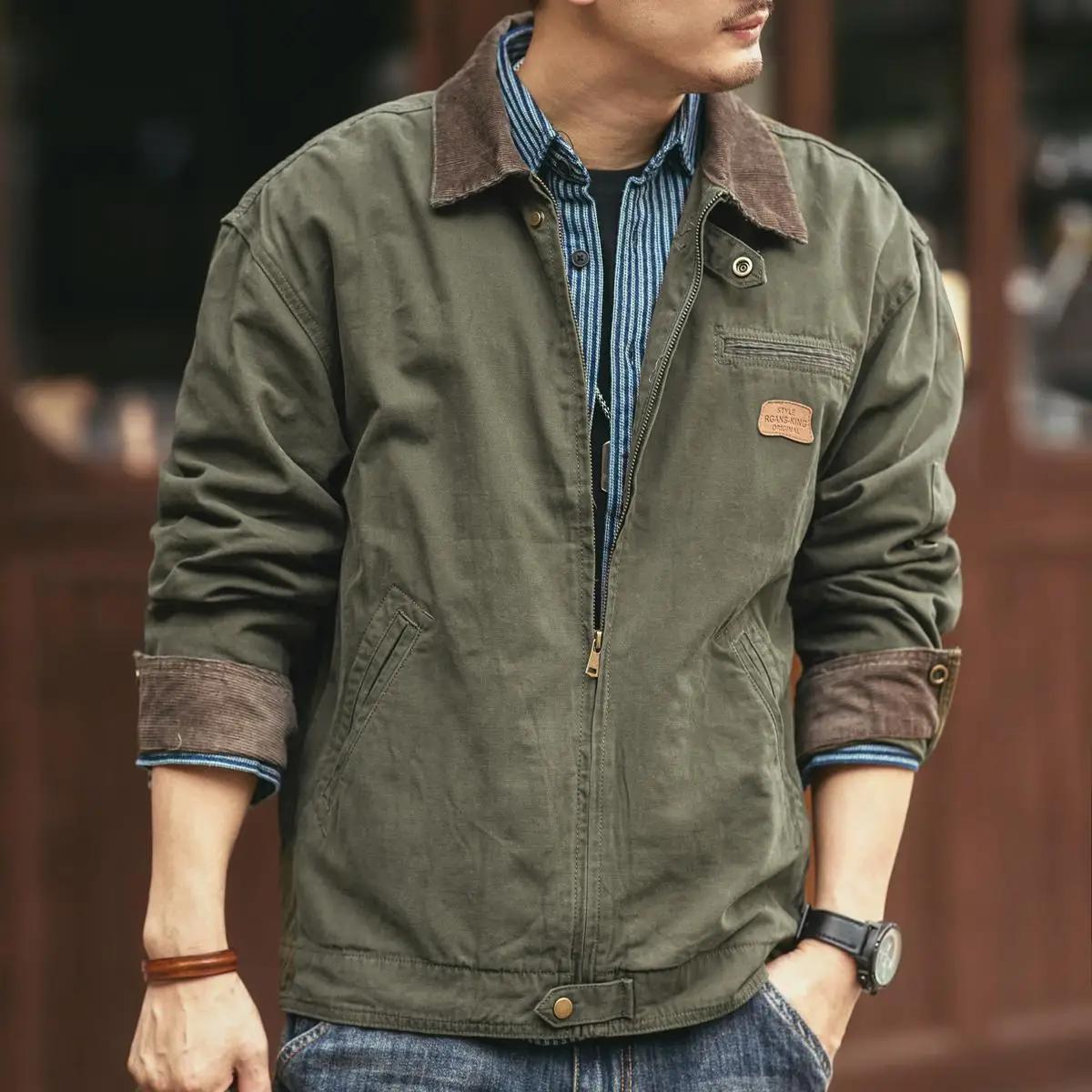 American RapRetro-Veste d'outillage à manches longues pour hommes, manteau d'automne pour hommes, ch
