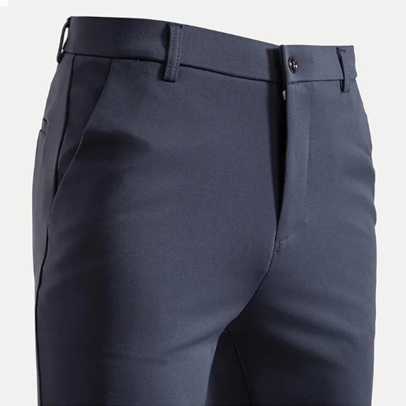29-42 hommes été mince mode affaires costume décontracté pantalon pantalons longs hommes élastique m