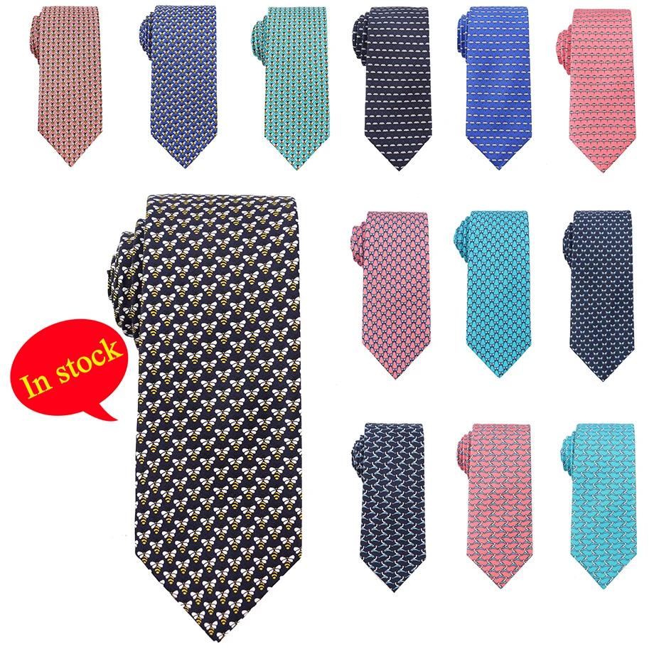 Tailleur Smith 7.5 cm cravates faites à la main motif d'impression animale cravate Satin soie cou cr