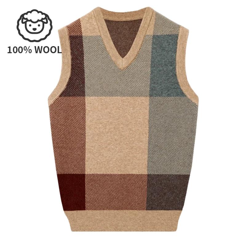 Glaçure col en V 100% laine pour homme, chaude pour le printemps et l'automne, 03 Glaçure pull polyv