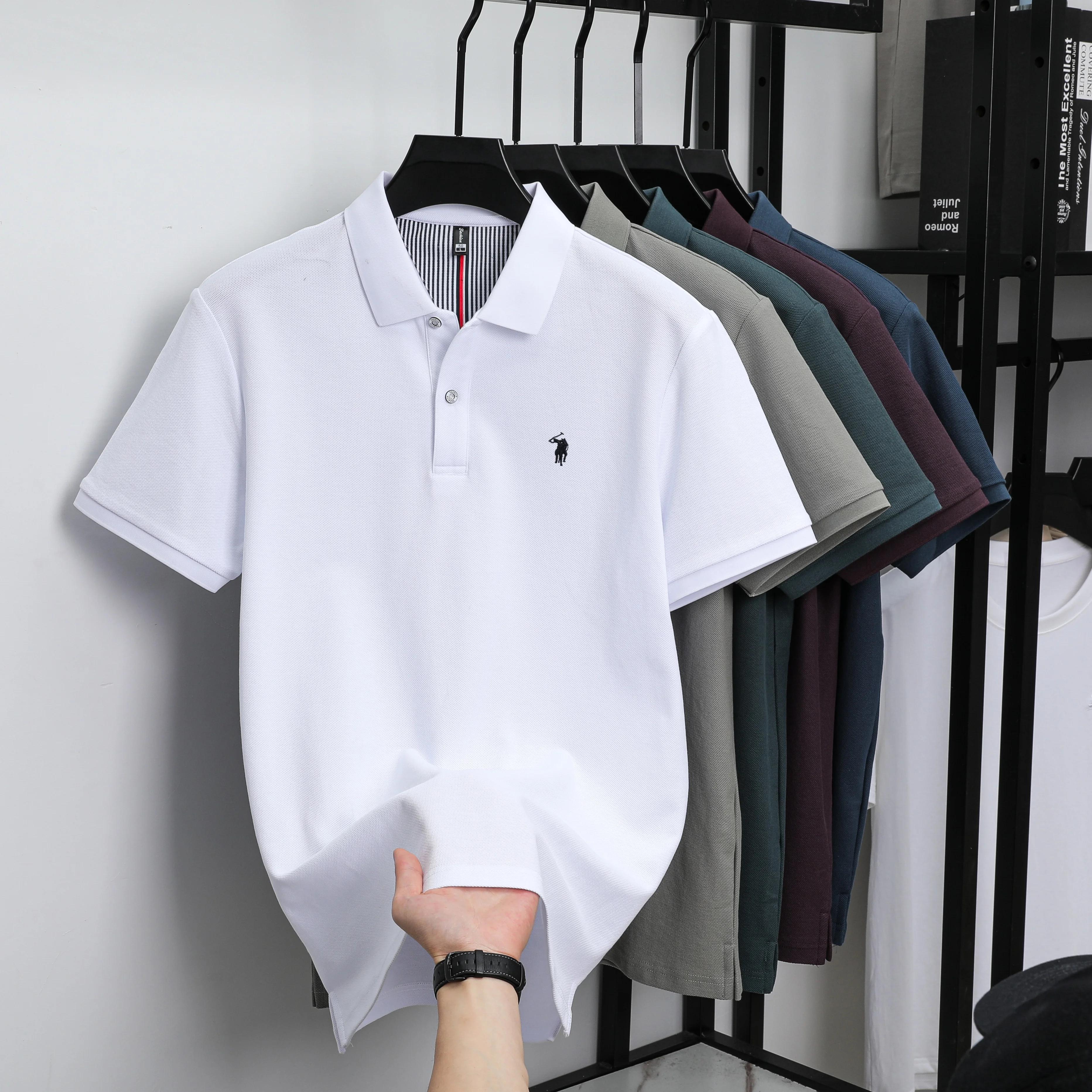 Polo homme 100% coton pur, nouveau, confort de luxe, respirant, manches courtes, haute qualité, styl