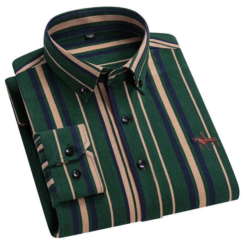 Chemise Oxford en pur coton à manches longues pour hommes, tenue d'affaires décontractée, coupe régu