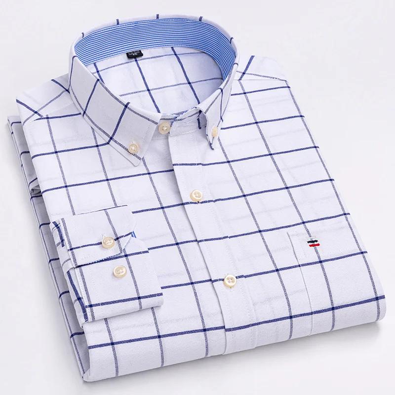 Chemise Oxford unie pour hommes, grande taille 7XL, 100 % coton, qualité surdimensionnée, manches lo
