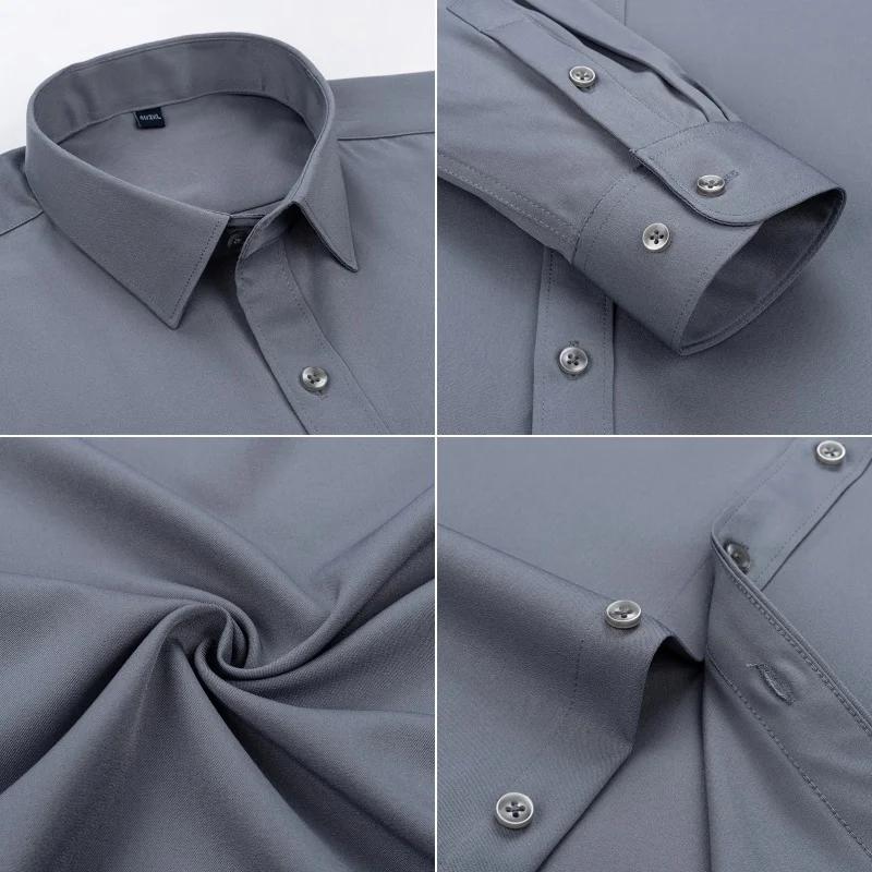 Nouvelles chemises pour hommes à manches longues, chemises habillées pour hommes, coupe ajustée, che