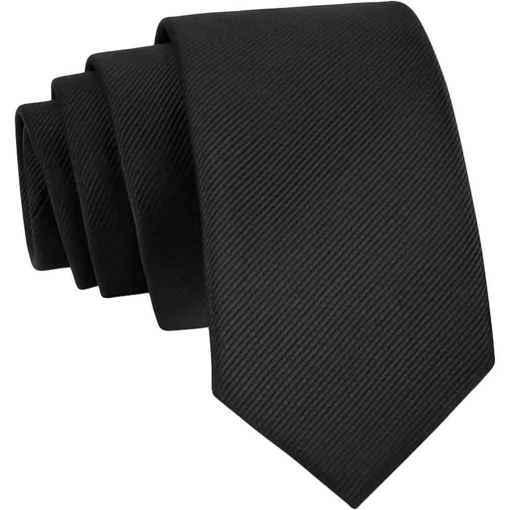 Cravate bleu marine, ensemble de cravates noires unies, cravates de couleur, cravates noires pour ho
