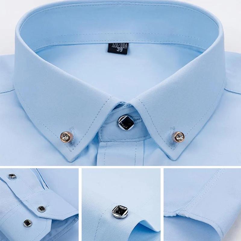Offre spéciale hommes d'affaires robe chemise formelle mode mince classique basique diamant bouton à
