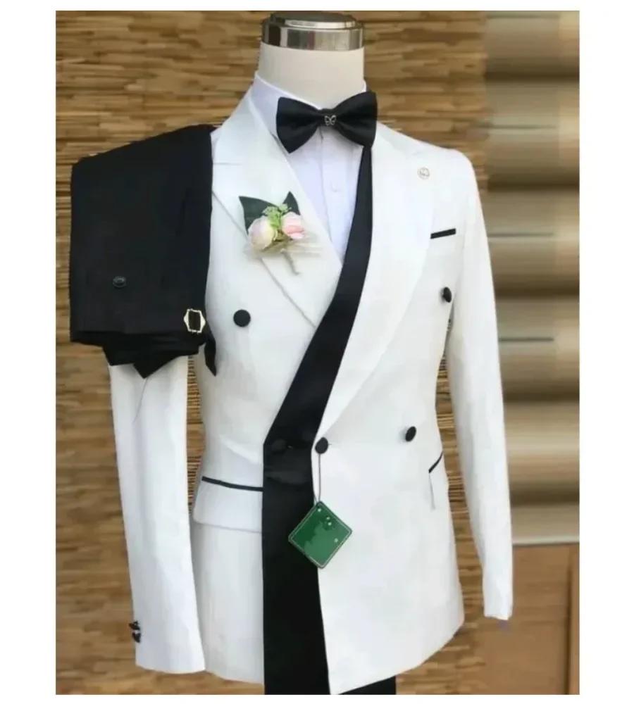 Costumes pour hommes Double boutonnage mariage marié formel affaires Blazer avec pantalon hommes cos